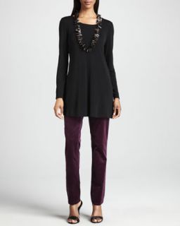 Silk Jersey Long Sleeve Tunic, Womens   Eileen Fisher
