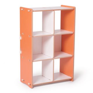 Sprout 6 Shelf Cubby CUB6001 Color Orange Sides, White Shelves