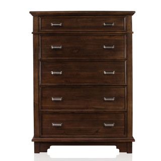 Furniture Of America Glisea Brown Cherry 5 drawer Slate Top Chest