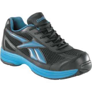 Reebok Cross Trainer Steel Toe EH Work Shoe   Black/Blue, Size 11 1/2 Wide,