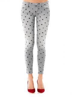 Polka dot mid rise skinny jeans  Each X Other  IO