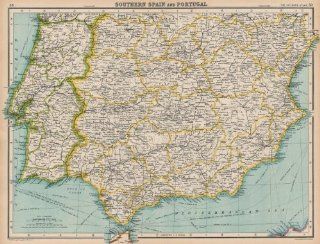 IBERIA Southern Spain and Portugal. BARTHOLOMEW;1924 map  