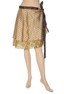 Indian Silk Wrap Around Short Skirt Traditional Printed Work Clothing