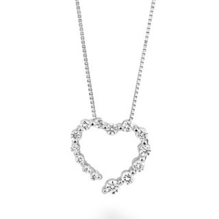 CT. T.W. Journey Diamond Heart Pendant in 10K White Gold   Zales