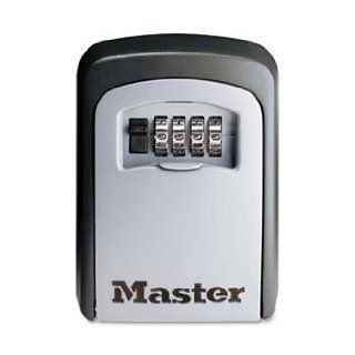 Locking Combination 5 Key Steel Box, 3 7/8w x 1 1/2d x 4 5/8h, Black/Silver by MASTER LOCK (Catalog Category Office Maintenance, Janitorial & Lunchroom / Well Being, Safety & Security)   Combination Padlocks  