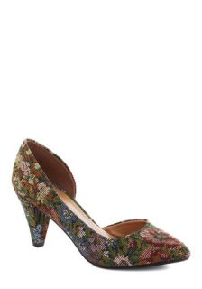 Treasure Stroll Heel in Floral  Mod Retro Vintage Heels