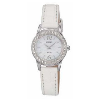 Ladies Seiko Solar Swarovski® Crystal Watch with Mother of Pearl