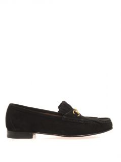 Suede tassel front horsebit loafers  Gucci