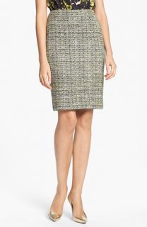 St. John Collection 'Layered Leaves' Tweed Knit Pencil Skirt
