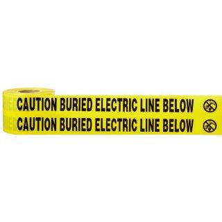 Morris Products 69021 Underground Tape, Printed With Caution Buried Electrical Line Below, Yellow, 6" Width, 1000ft Length