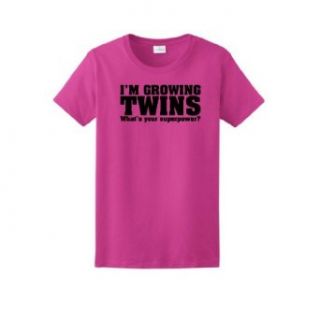 I Can Grow Twins Superpower Maternity Themed Ladies T Shirt Clothing