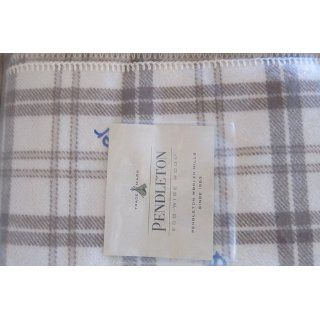 Pendleton Eco Wise Wool Washable Queen Blanket, Blush/Grey Plaid   Bed Blankets