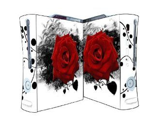 Bundle Monster Vinyl Skins Accessory For Xbox 360 Game Console   Cover Faceplate Protector Sticker Art Decal   Red Rose Video Games