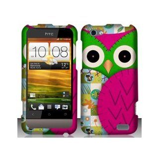 HTC One V (Virgin Mobile) Colorful Owl Design Hard Case Snap On Protector Cover + Free Opening Tool + Free Animal Rubber Band Bracelet Cell Phones & Accessories