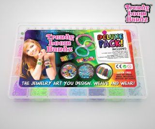 Loom Bands  Trendy Loom Bands Making Kit   Deluxe Loom Bands Kit Contains 2200 Rubber Bands   Fun Arts And Crafts Projects For Girls   Make Bracelets Rings Necklace Jewelry   Glow In The Dark And Glitter Bands   Hours Of Creative Fun   Order Now   100% Mon