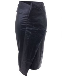 Ann sofie Back Coated Linen Skirt With Fold