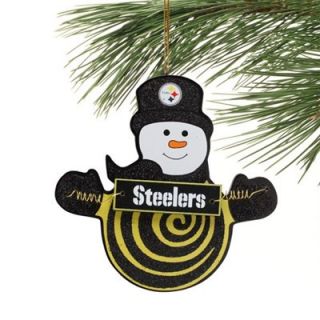Pittsburgh Steelers Snowman with Sign Ornament