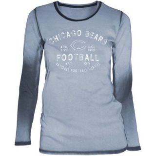 Chicago Bears Ladies Sideline Spirit Seam Wash Premium Long Sleeve T Shirt   Navy Blue