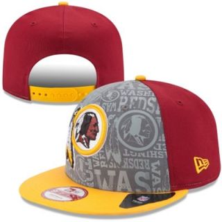 Mens New Era Burgundy Washington Redskins 2014 NFL Draft 9FIFTY Snapback Hat