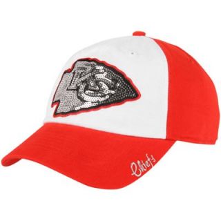 47 Brand Kansas City Chiefs Ladies Sparkle Slouch Adjustable Hat   White/Red