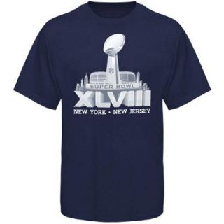 Super Bowl XLVIII Primary Logo T Shirt   Navy Blue