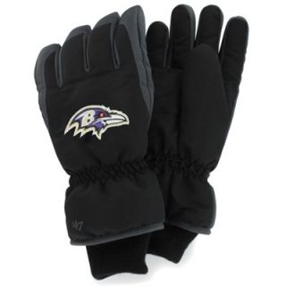 47 Brand Baltimore Ravens Youth Carve Ski Gloves   Black