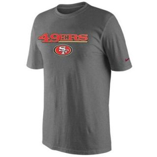 Nike San Francisco 49ers Authentic Logo T Shirt   Charcoal