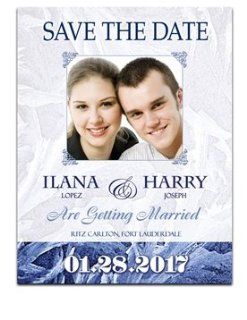 200 Save the Date Cards   Snowflake Frost Amor  Greeting Cards 