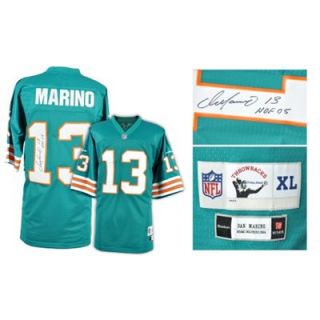Dan Marino Miami Dolphins Autographed Reebok Premier Teal Throwback Jersey with HOF 05 Inscription