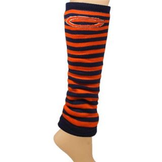 Chicago Bears Ladies Team Stripes Leg Warmers   Navy Blue/Orange