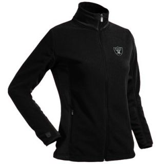 Antigua Oakland Raiders Ladies Sleet Microfleece Full Zip Jacket   Black
