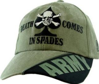 US Army "Death Comes in Spades" OD Green Cap Clothing
