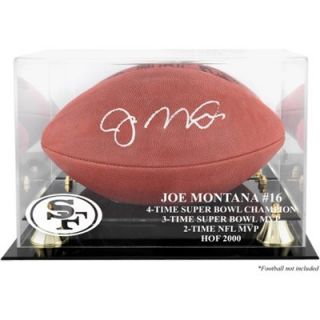 Joe Montana Hall of Fame 2000 Golden Classic Football Logo Display Case with Mirror Back