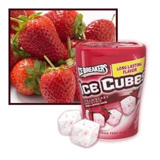 Ice Breakers Ice Cubes Sugar Free Gum, Strawberry Smoothie, 3.24 Ounce  Chewing Gum  Grocery & Gourmet Food