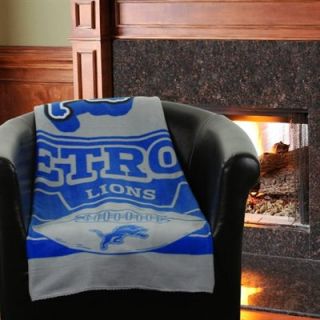 Detroit Lions 50 x 60 Marque Fleece Throw Blanket   Light Blue/Silver
