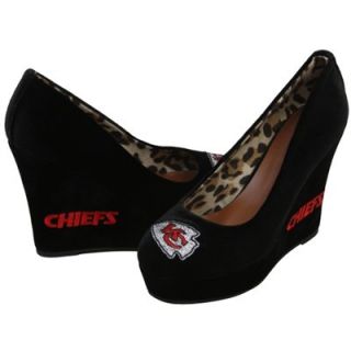 Cuce Kansas City Chiefs Ladies Groupie High Heel Wedges   Black
