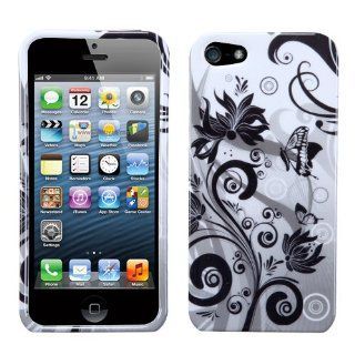 Apple iPhone 5 Hard Plastic Snap on Cover Butterfly Monochrome AT&T, Cricket, Sprint, Verizon Plus A Free LCD Screen Protector (does NOT fit Apple iPhone or iPhone 3G/3GS or iPhone 4/4S) Cell Phones & Accessories