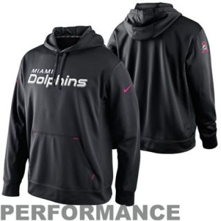 Nike Miami Dolphins Breast Cancer Awareness Performance Pullover Hoodie   Charcoal