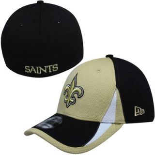 New Era New Orleans Saints 39THIRTY Training Flex Hat   Old Gold