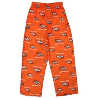 Denver Broncos Youth Allover Logo Flannel Pajama Pants   Orange