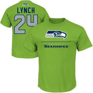Marshawn Lynch Seattle Seahawks Aggressive Speed T Shirt   Neon Green