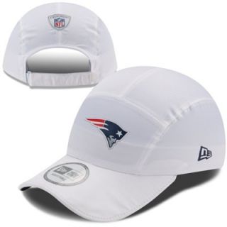 Mens New Era White New England Patriots Training Runner Adjustable Hat