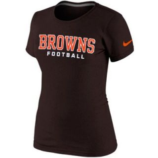 Nike Cleveland Browns Ladies Team Wordmark T Shirt   Brown