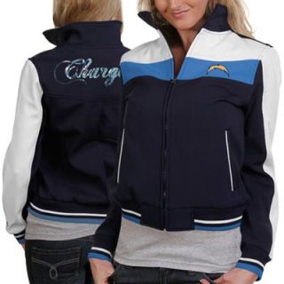 San Diego Chargers Ladies Navy Blue Bonded Softshell Full Zip Jacket