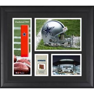 Dallas Cowboys Team Logo Framed 15 x 17 Collage with Game Used Football