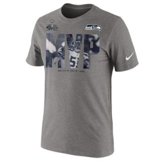 Nike Malcolm Smith Seattle Seahawks Super Bowl XLVIII Champions Celebration MVP T Shirt   Gray
