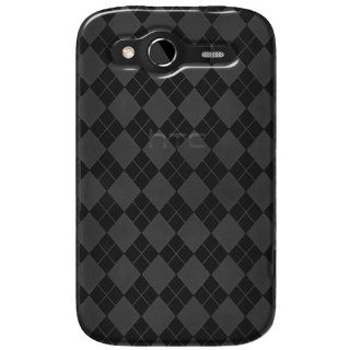 Amzer Luxe Argyle High Gloss TPU Soft Gel Skin Case for HTC Wildfire S   Smoke Gray   1 Pack   Smoke Gray Cell Phones & Accessories