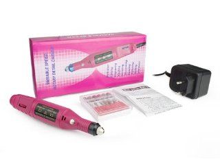 USpicy Electric Pen Shape Nail Drill with 1 AC adapter and 6 pcs Bit Acrylic UV GEL  Nail Files And Buffers  Beauty