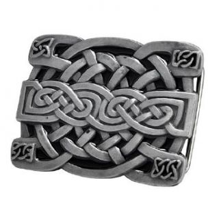 Buckle Rage Silver Irish Celtic Knot Mesh Design Belt Buckle One Size Clothing
