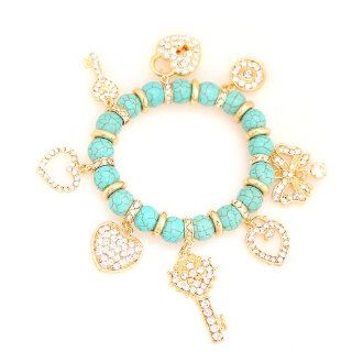 Eight Charm Pure Turquoise Bead Bracelet  Other Products  